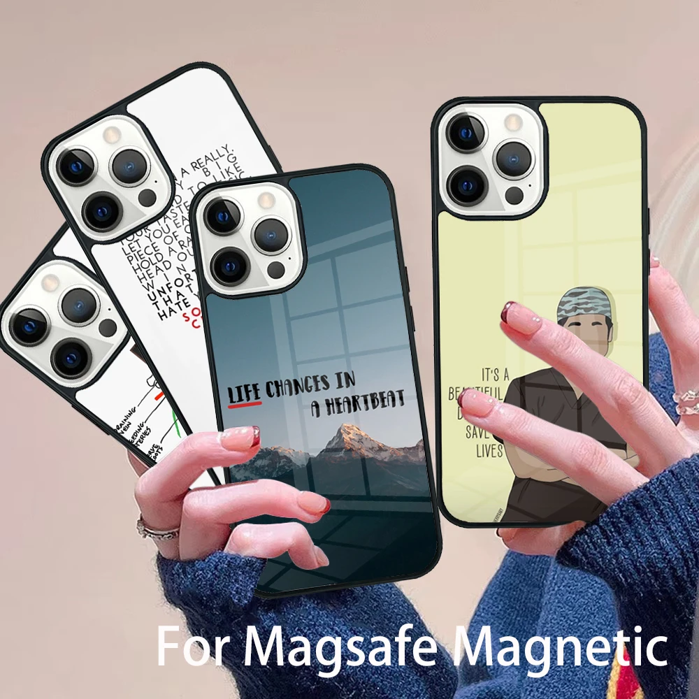 

Greys Anatomy TV Quotes Phone Case Magesafe Magnetic Wireless Charge Cover For IPhone 16 11 12 13 14 15 Pro Max Plus Mini