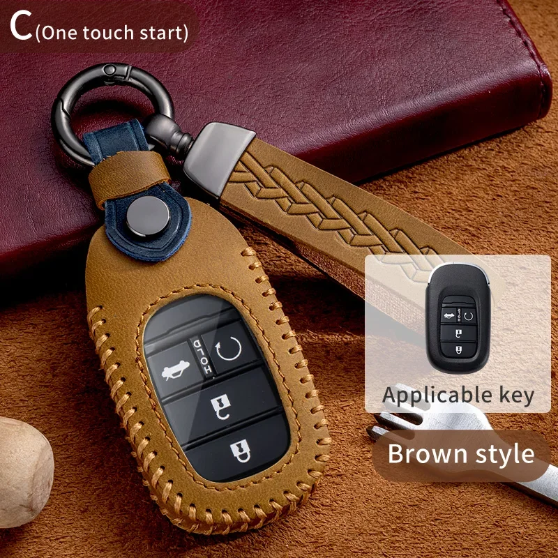 

Car Key Case Cover Key Bag For Honda Civic Accord Vezel 2022 Accessories Car-Styling Holder Shell Keychain Protection