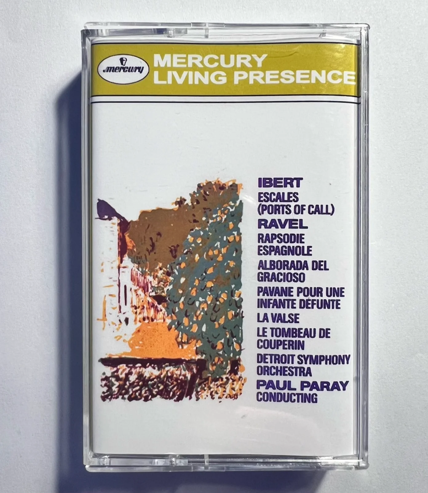

Классическая музыка Мориса Равеля, Поль Пара: альбом «Рапсодия Испаноле», кассеты, кассетный плеер, Walkman, автомобильные саундтреки, подарочная коробка