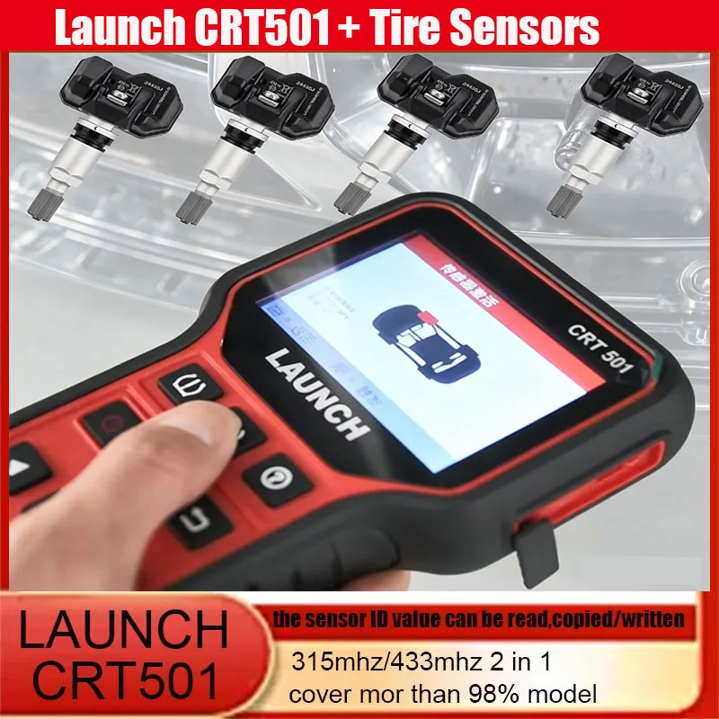 LAUNCH CRT501PK 5011TPMS Tire Pressure Programming Tool 433/315MHZ Tire Pressure Monitoring System Sensor Car Diagnostic Scanner