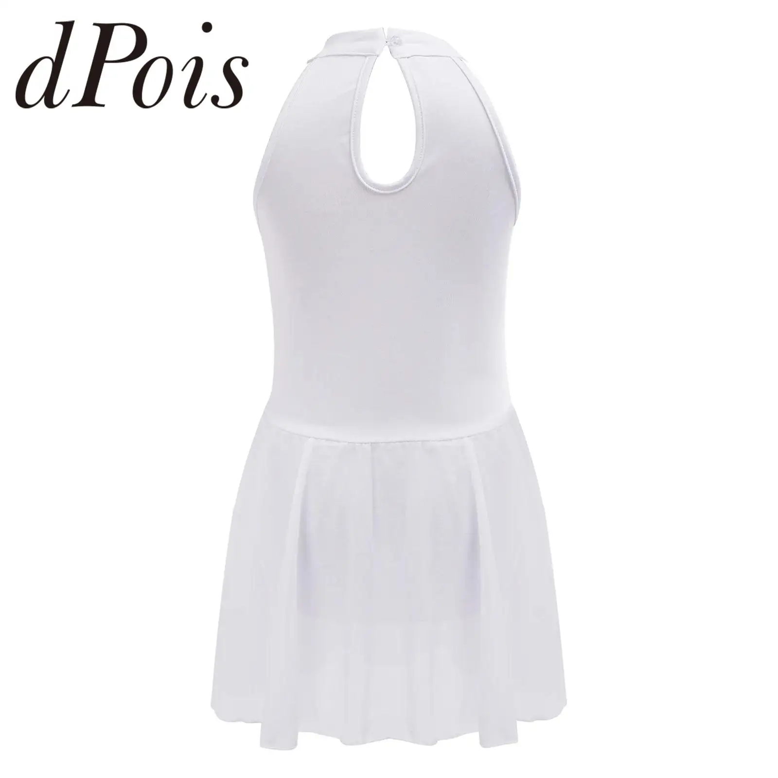 

Платье-туту с вырезом на спине, костюм балерины, шифоновое платье-халтер без рукавов для девочек, балетный танцевальный купальник для принцесс на вечеринку