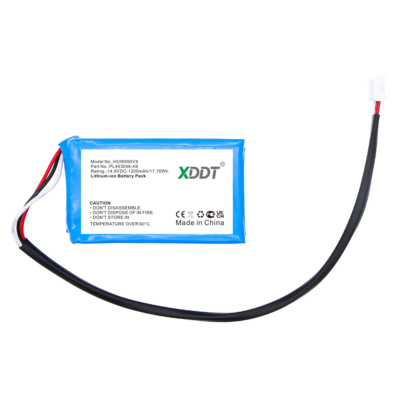 

1200mAh 14.8V 17.76Wh Li-Ion Battery For HUTT W55 W66 DDC55 DDC51 DDC5 C6 443048-4S G104 PL443048-4S Window Cleaning Robot