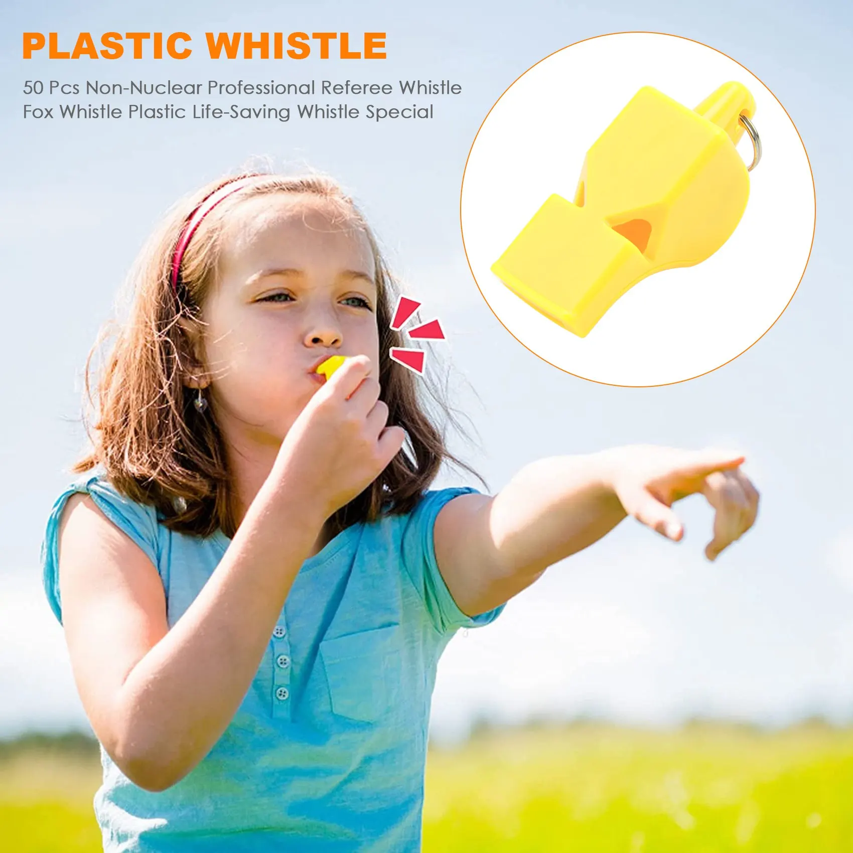 50 Pcs Non-Nuclear Professional Referee Whistle Fox Whistle Plastic Life-Saving Whistle Special for Game image 4