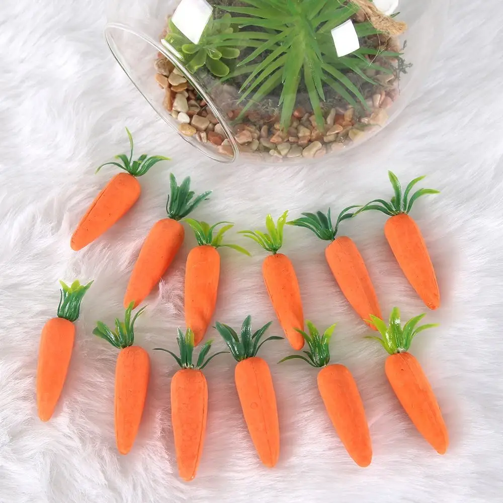 

12Pcs Creative Mini Easter Carrots Handmade Realistic Easter Carrot Pendant Simulated Carrot Decorative Artificial Foam Carrot