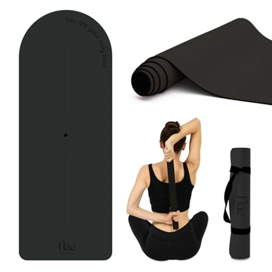 

Eco PU Rubber Arch-shaped Yoga Mat for Yoga Pilates Home Workout Non-Slip with Carry Strap Motivational Design in Multiple Colo