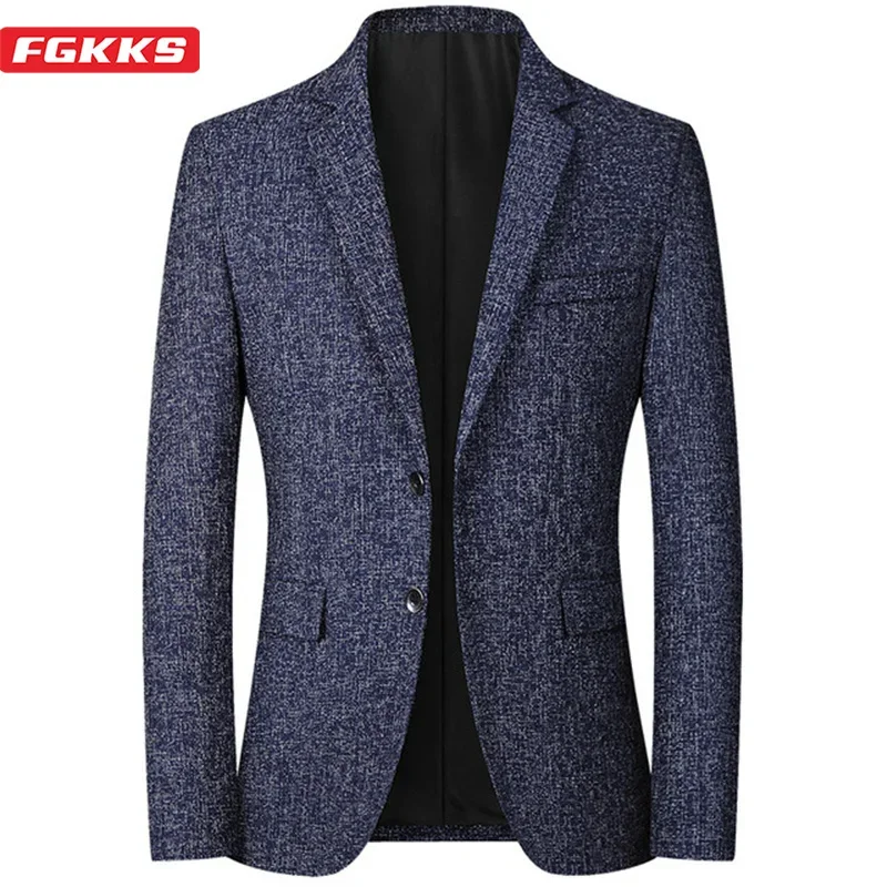 New Men Blazers Fashion Spring Quality Men's Blazers Slim Fit Business Suits Brand New Male Dress Blazers