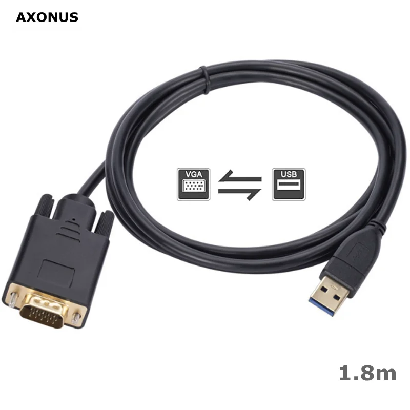 180 cm USB 3.0 zu VGA High-Definition-Video-Konvertierungskabel USB zu VGA Projektor Adapter Auflösung 1080P