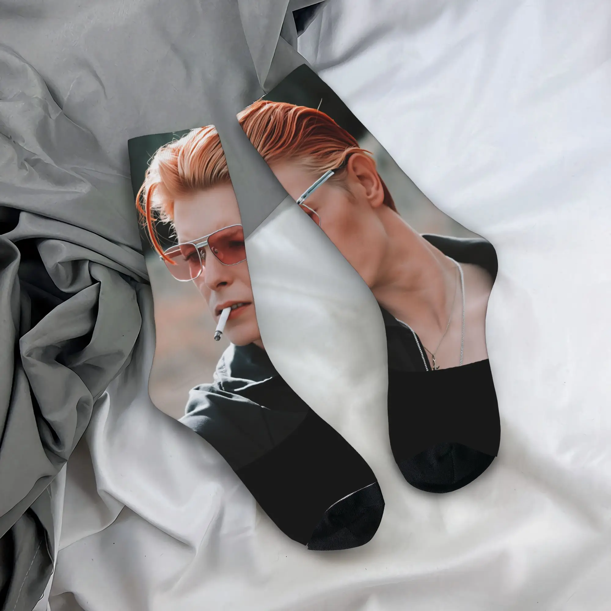 

Davids Bowied English Singer Actor Socks English Singer Actor Elegant Stocking Men's Medium Soft Skateboard Socks Non Skid Sock