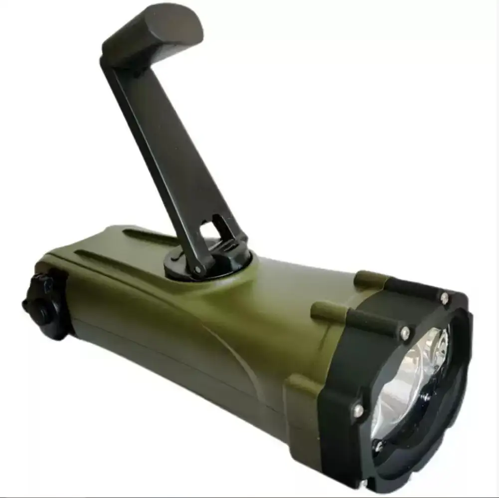 Multi functional disaster prevention, preparedness and rescue hand cranked flashlight