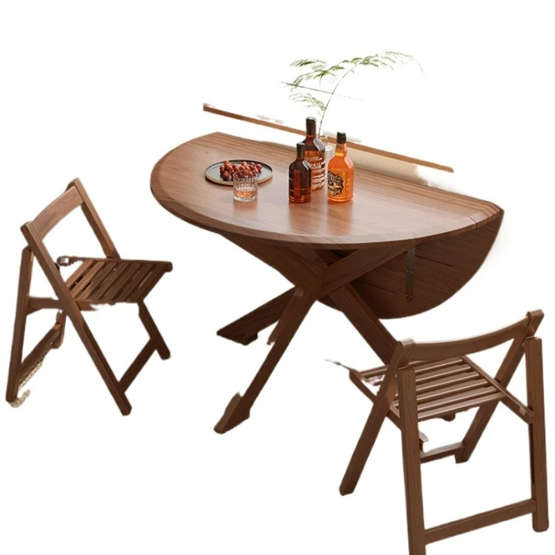 

Складной круглый стол из массива дерева, современный минималистичный новый китайский складной обеденный стол, круглый стол для домашнего использования