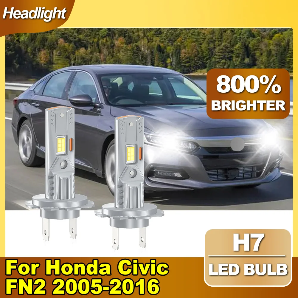 

2PCS H7 Canbus Headlamp LED Low Beam Headlight 20000LM CSP Chips For Honda Civic FN2 2005-2013 2014 2015 2016 Plug and Play