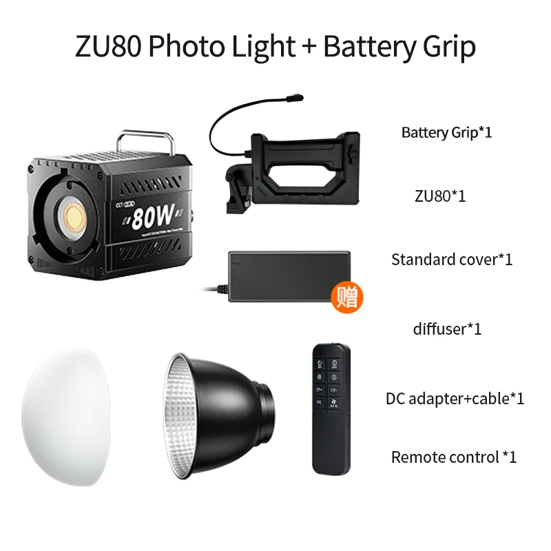 Dubbele kleurtemperatuur COB-fotografielicht 80W Professioneel LED-videolicht Draagbare lampenkap Handheld invullicht mini Bowens