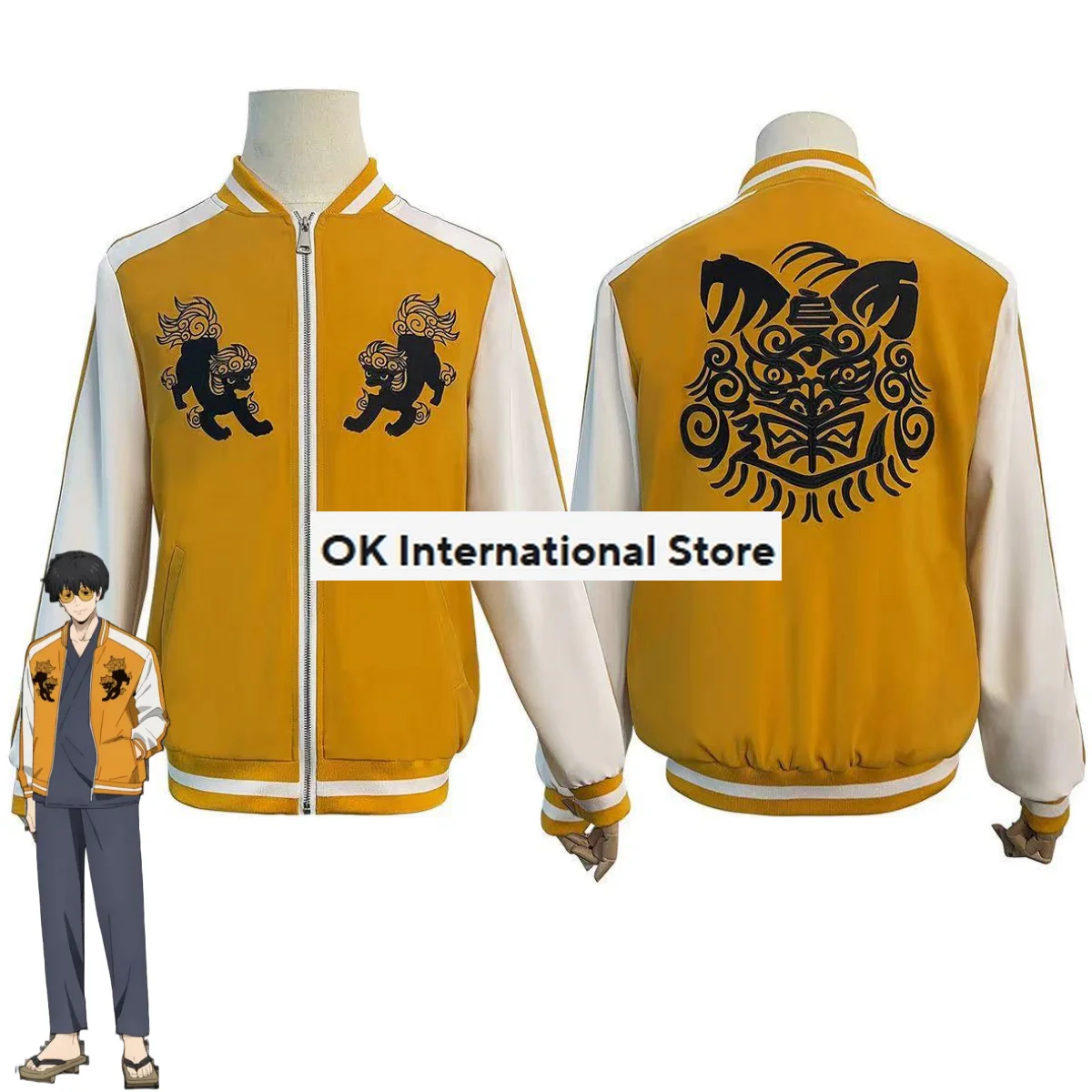 

Anime Wind Breaker Shishitoren Jo Togame Cosplay Costume Embroidery Lion Den College Jacket Yellow Coat Man Woman Daily Suit