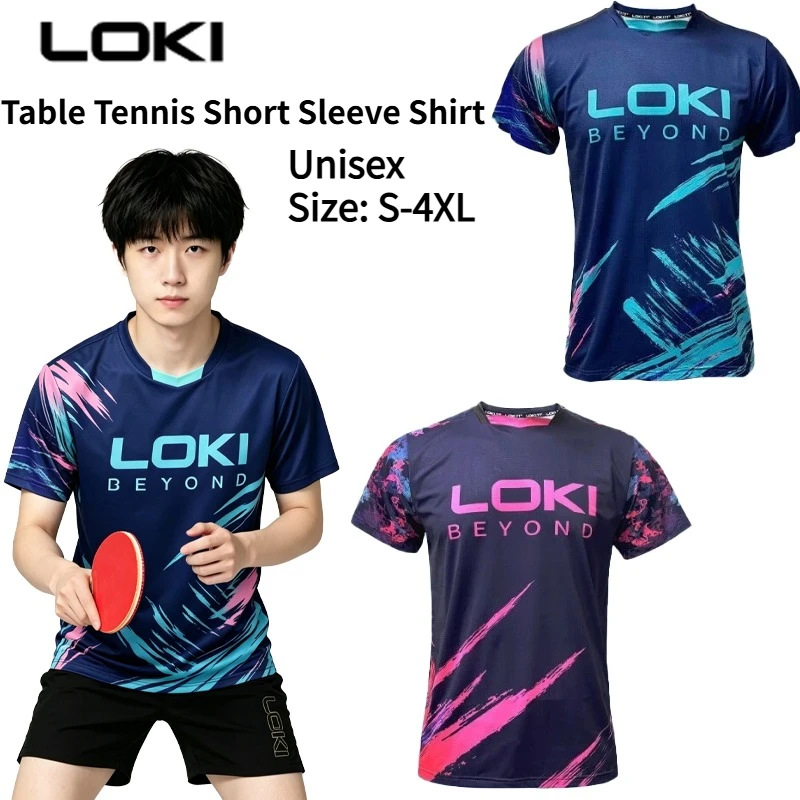 loki-beyond-男女兼用卓球-tシャツ-ユニセックス-速乾性-吸汗性-通気性-半袖-ピンポン-トップ-サイズ-s-4xl
