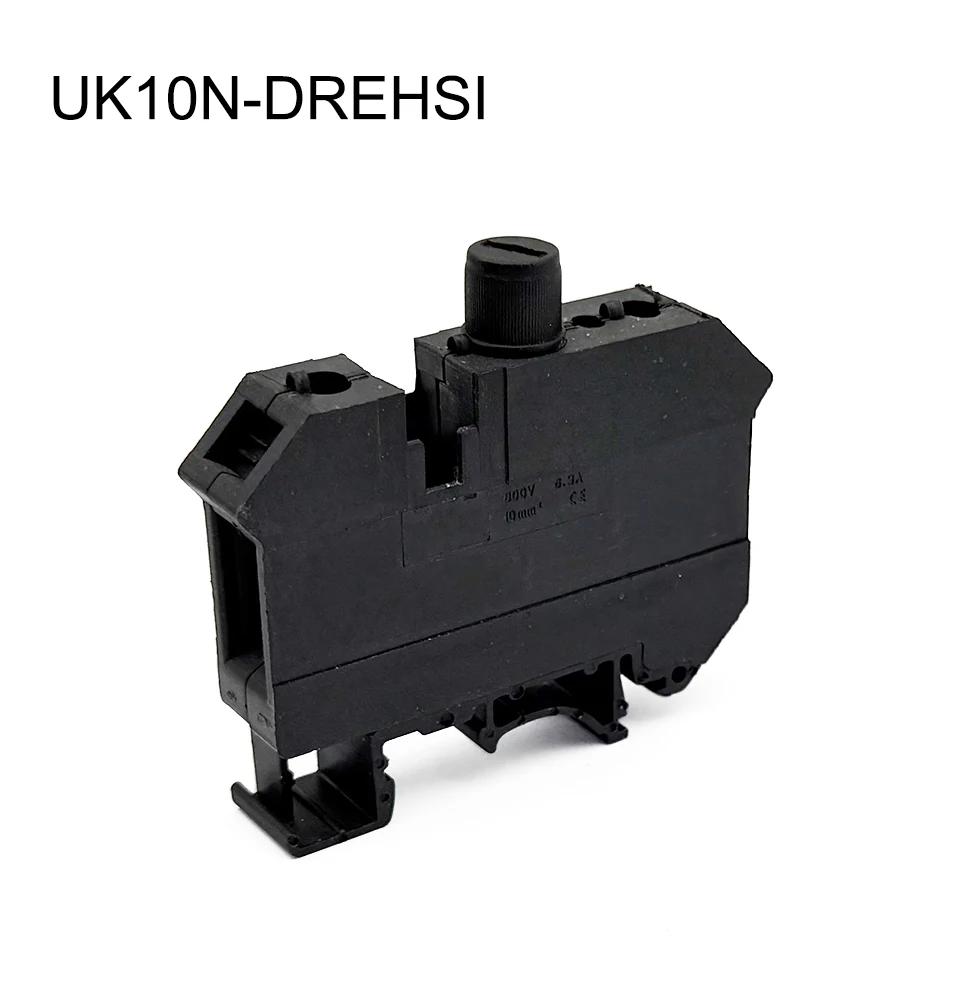 TYP UK10N-DREHSI (UK-10RD), Black, 10mm², Square Fuse Terminal, Wiring Insurance, 5Pcs