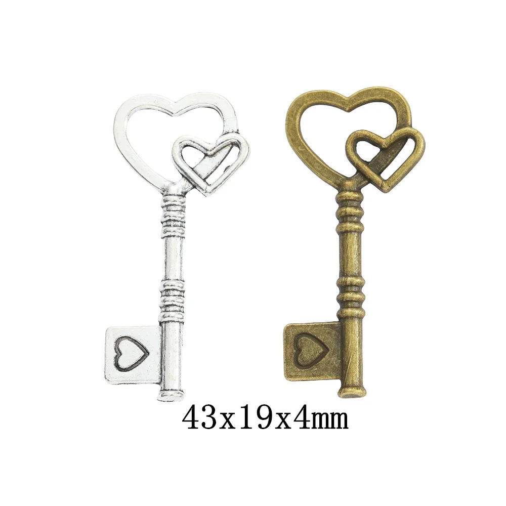 

16pieces (key) vintage zinc alloy charm metal pendant DIY jewelry discovery making accessories 1978