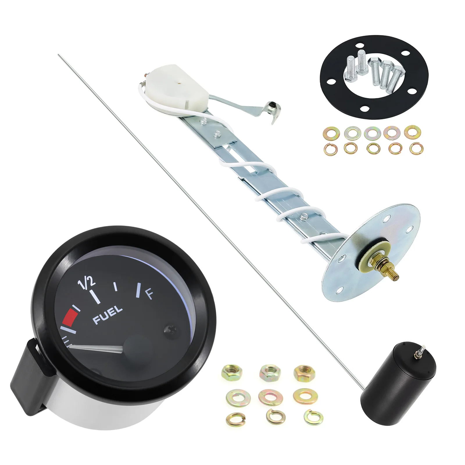 240-33ohm Fuel Level Gauge 52mm Pointer Gauge WIth Car Truck Oil Level Indicator Fuel Float Sensor for 12V Car Fuel Tank Meter