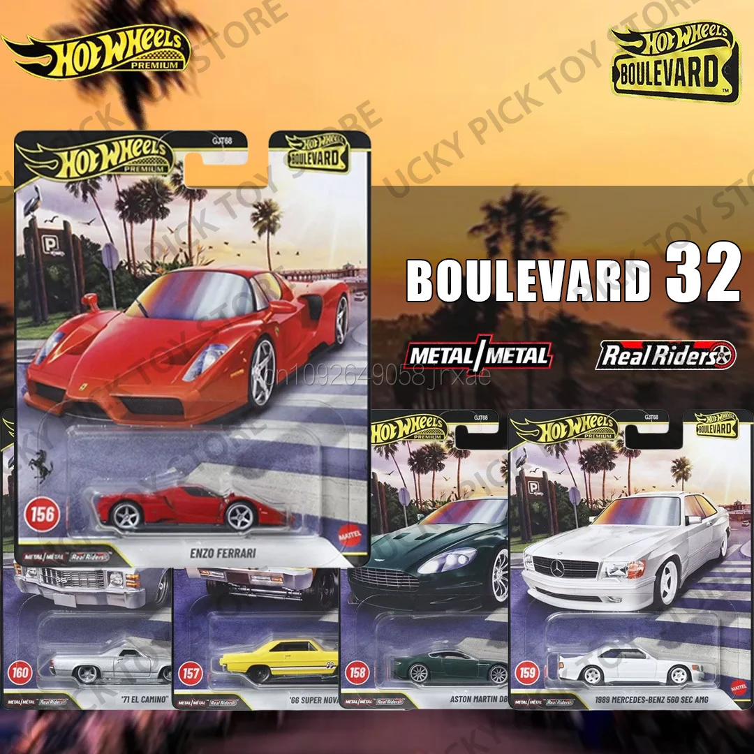 Hot Wheels Premium Series Boulevard GJT68 Enzo Ferrari Benz 560 Aston Martin Dbs Vehicle Diecast Car Model Collection Toy Gift