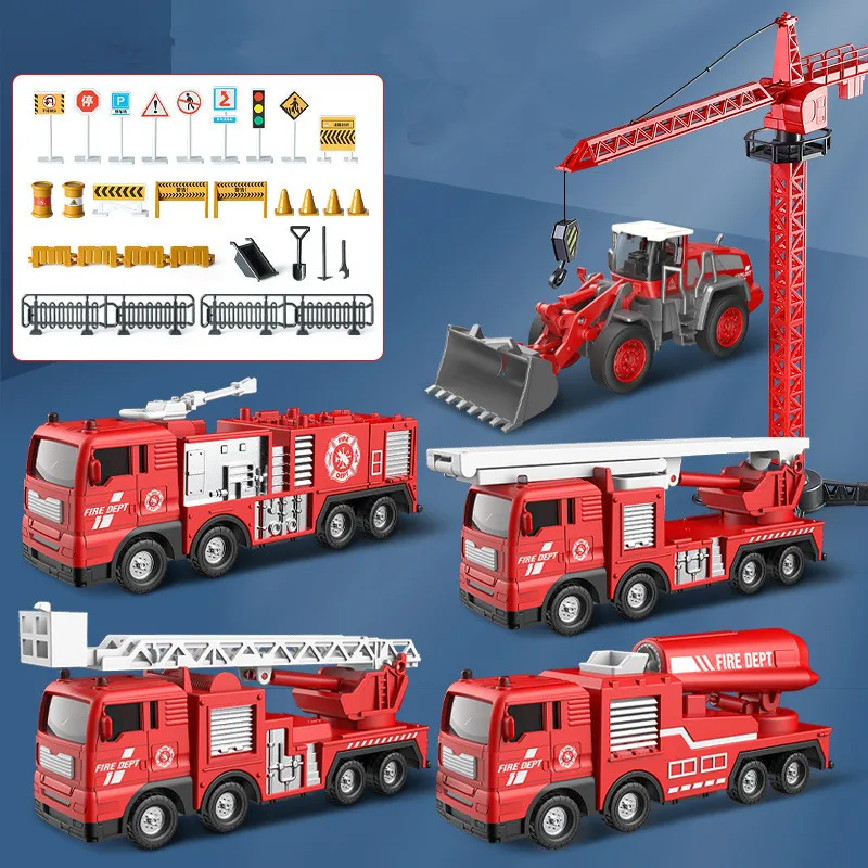 New plastic fire rescue vehicle models,simulated tower crane toys,engineering vehicle toys,wholesale