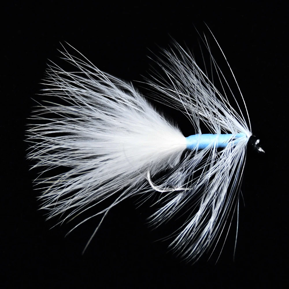 MNFT Mosca seca trucha #6 – Cuerpo azul con pluma blanca - imagen 5