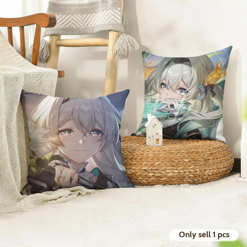 Firefly H-Honkai Star Rail Cushion Cover Organic Linen Square Pillow Case Durable Non-Allergenic And Kind To Skin
