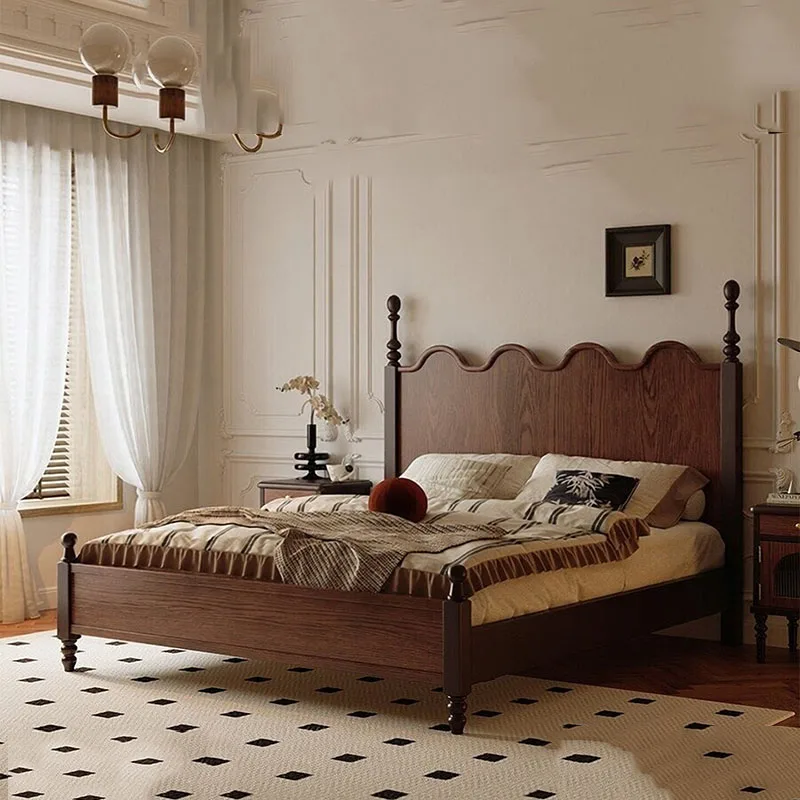 Girls Wooden Bed Design Sleeping Princess Mobile Bedroom Children Luxury Modern Bed Double Letto Matrimoniale Home Furniture