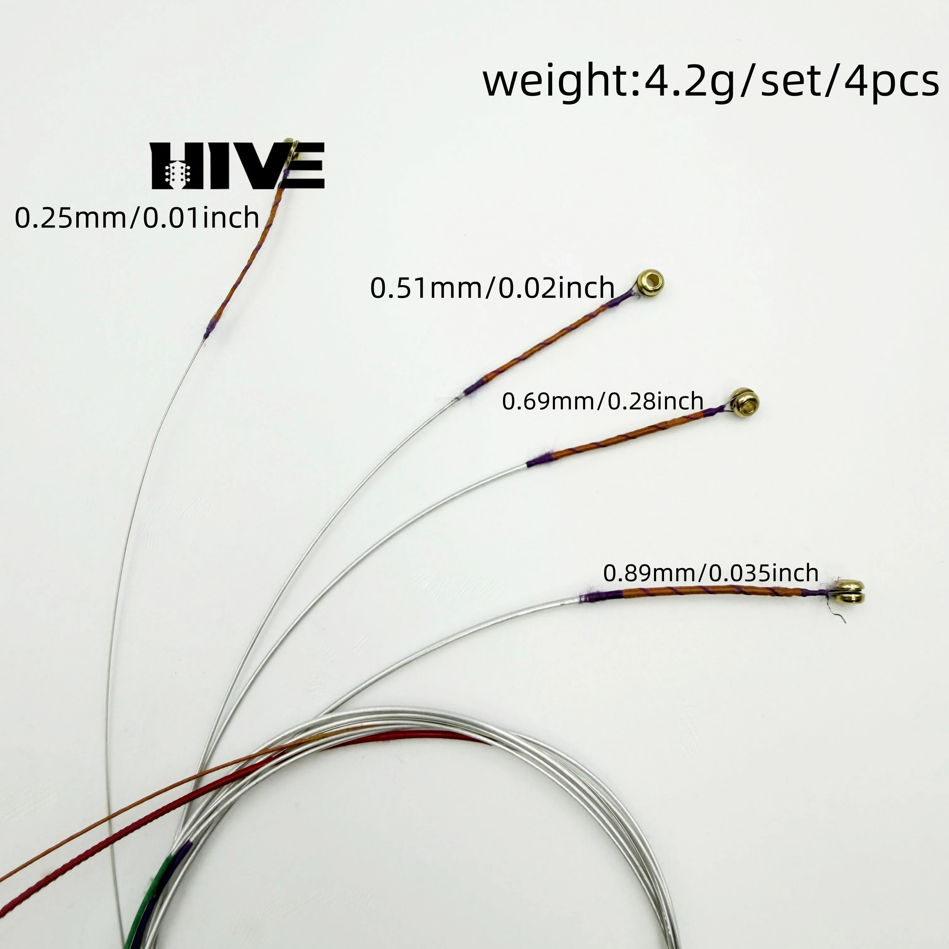 High-quality Aluminum-magnesium Alloy 4/4 Violin String Golden Bead Tip 4 String Violin String