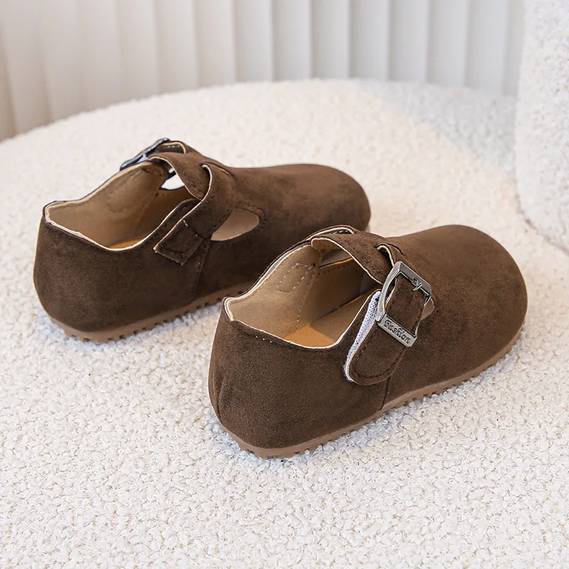 Zapatos Doudou Retro de estilo británico para niños y niñas, calzado de suela suave con Velcro, Moda de Primavera y otoño, 2024