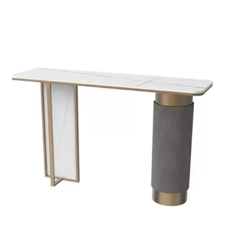 

Light luxury home rock slab against the wall entrance table Simple modern extremely narrow Italian creative entrance table