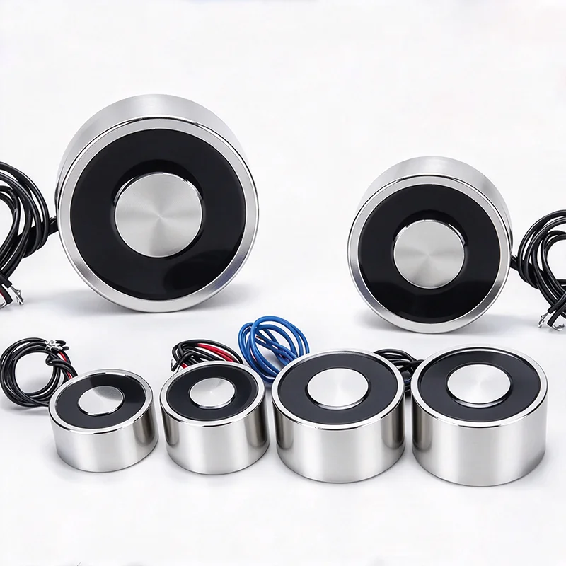 1PCS Suction Cup Type Round Electromagnet Suction Power 0.3~120KG Miniature Powerful 12/24 Volt DC Electromagnet