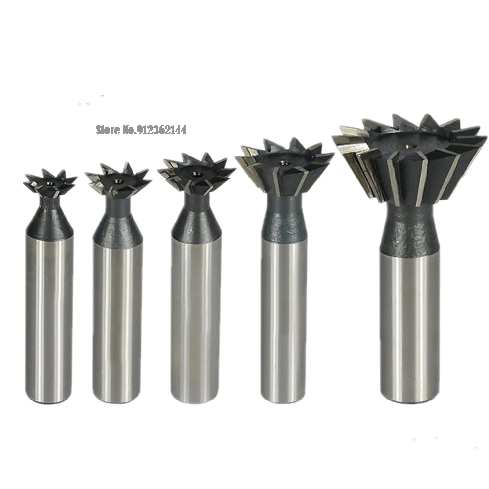 10mm 12mm 16mm 20mm 25mm 30mm 40mm 50mm 60mm Dovetail Milling Cutter 45 55 60 Degrees CNC Router Bit Straight Shank HSS End Mill