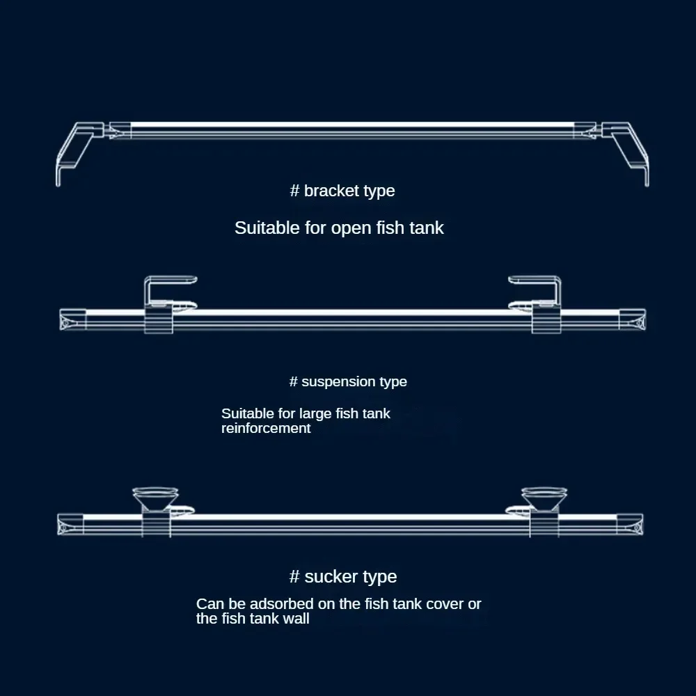 Full Spectrum LED Aquarium Light With Extendable Brackets,Fish Tank LED Lamp Fixture For Water Plant Saltwater Coral 115-1115mm