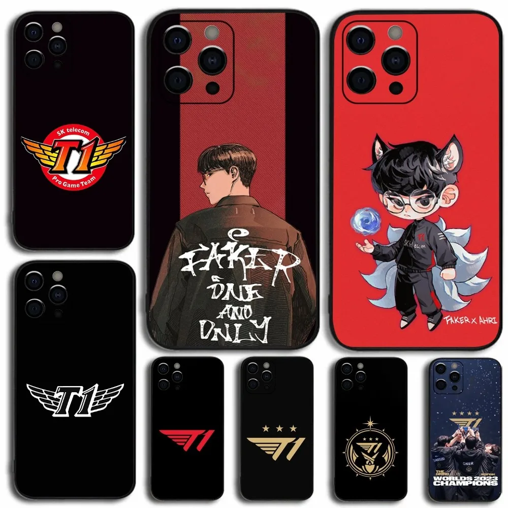 L-LOL SK Telecom T1 Faker Phone Case For Apple iPhone 15,14,13,12,11,Pro,X,XS,Max,XR,Plus,Mini Soft Black Cover