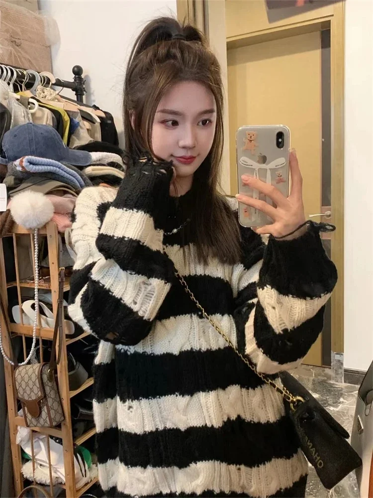 

Sweater Women Winter Pullover Girls Sweater Knitting Tops Vintage Long Sleeve Fall Elegant Female Knitted Outerwear Warm Vintage