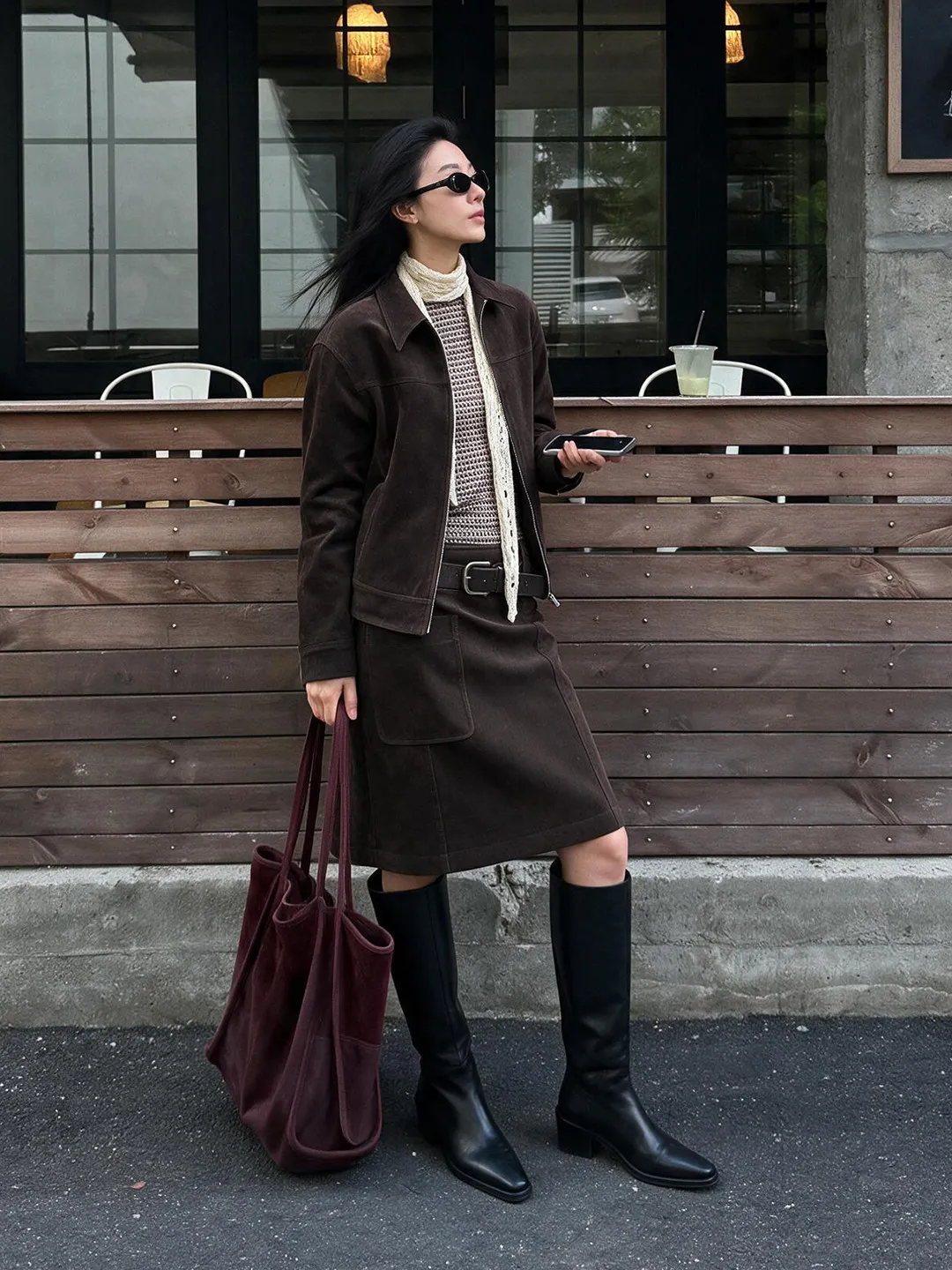 Retro British Style Suede Jacket And  Skirt Set Women's Fashion Autumn 2026 High-End Short Coat Half Skirt Two-Piece Set