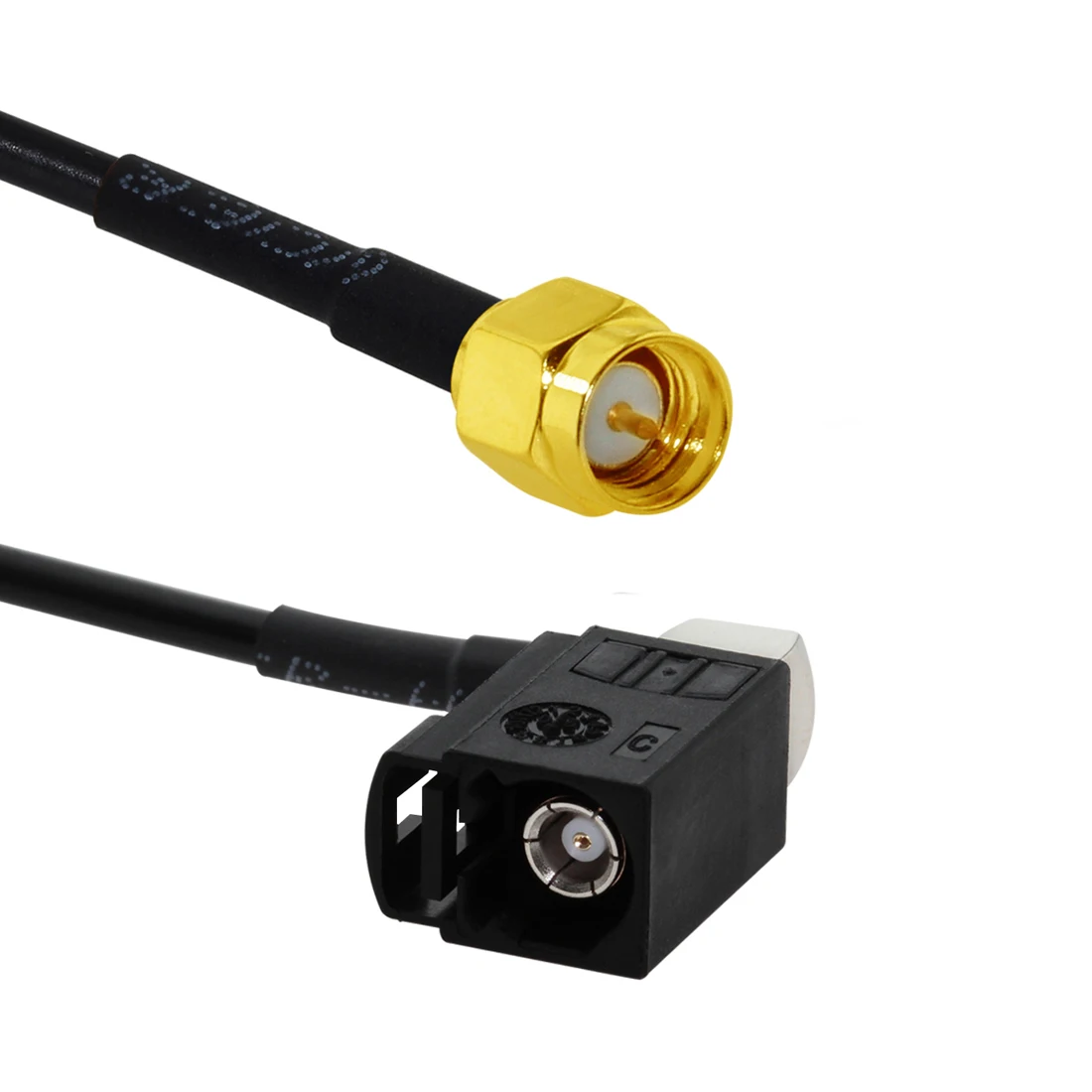 Fakra A  Female Right Angle to SMA Male Plug Jack RP  Pigtail Cable RG174 30cm/50cm/100cm