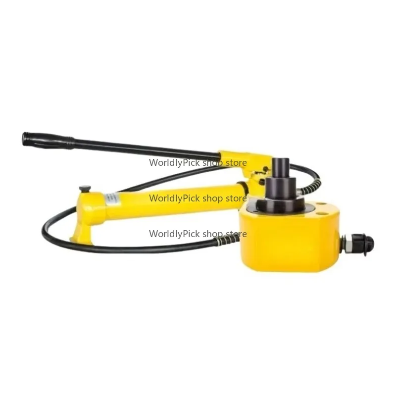 Portable 50T Hydraulic Ram Cylinder Jack Low Profile 10T-100T Multi-Section Stroke 24-69mm Steel Lifting Tools With Manual Pump
