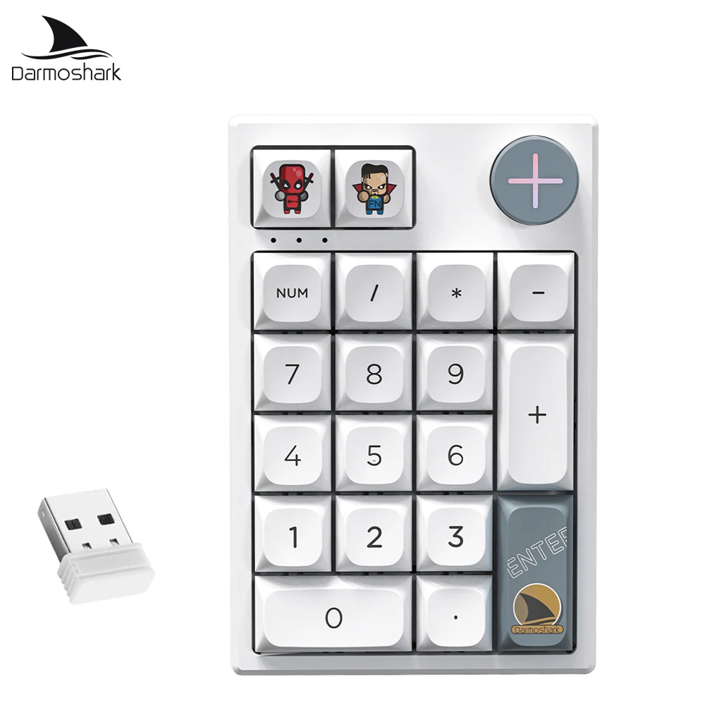 Darmoshark Numeric Mechanical Keypad Wireless Bluetooth Hot Swap K3Pro 19 Key Numpad Keyboard Huano Switch For Office Laptop PC