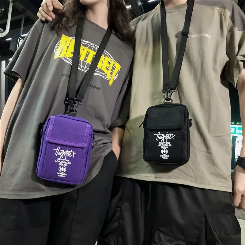 Youda Men Sling Bag Mini Crossbody Bag Fashion Women Small Shoulder Bags Boy Canvas Messenger Simple Solid Color Couple 2024 New