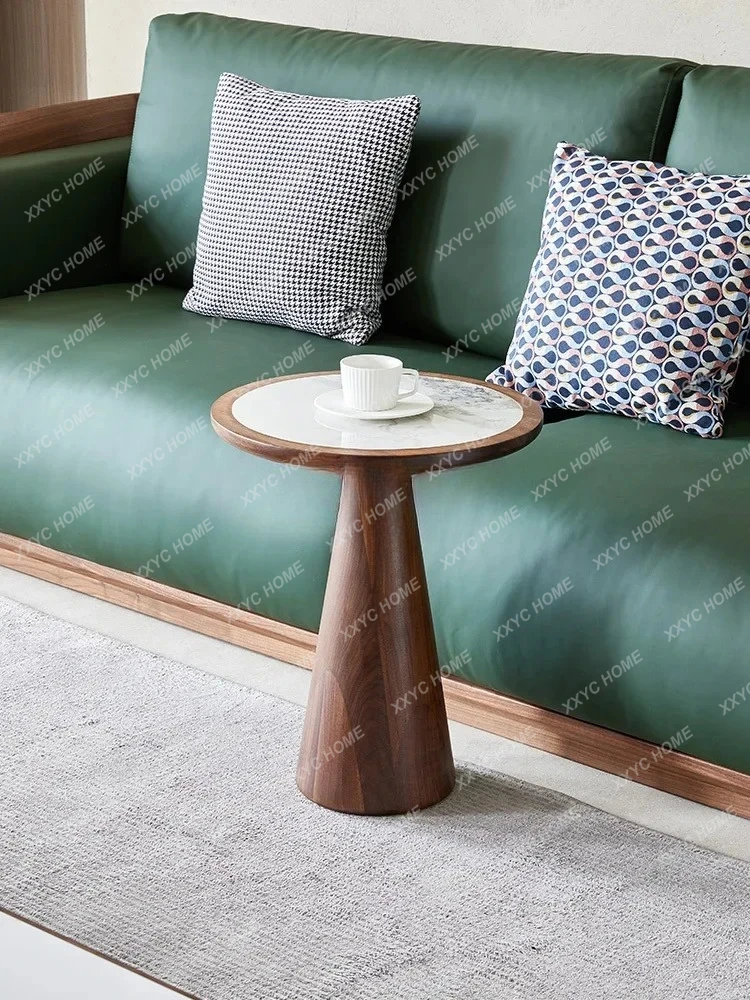 

Приставной столик из массива черного ореха для дивана, маленький круглый, для гостиной, домашний, из цельного дерева.