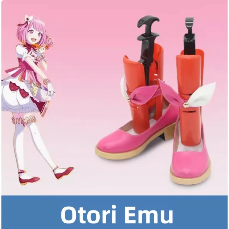 Project Sekai Colorful Stage Otori Emu Cosplay Halloween Roleplay Pink Shoes Cute Women Girls Anime Comic Exhibition Anniversary