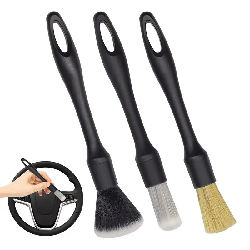 

3 Pieces Auto Cleaning Brushes Car Vent Cleaner Brush Auto Interior Exterior Cleaning Brushes Scratch-Free Cleaning For Car