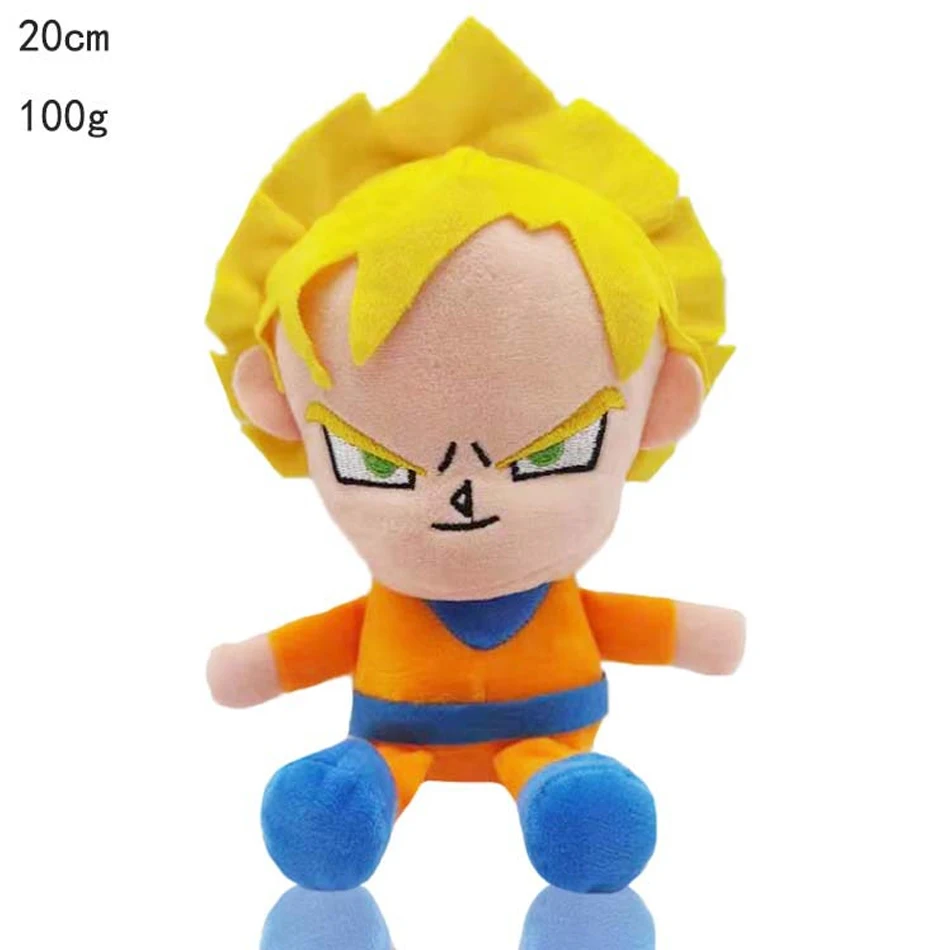 20cm DragonBall Japan Anime Plush Toys Super Saiyan Goku Vegeta Picollo Trunks Gohan Cartoon Figure Stuffed Dolls Child Gifts