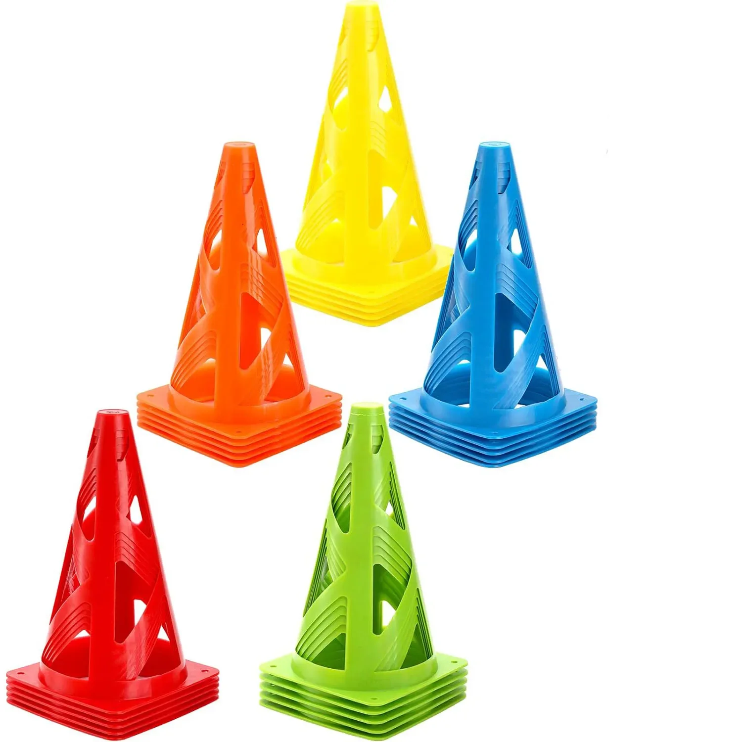 

10Pcs Football Soccer Training Cones Basketball Markers Field Marker Holder Cone for Kids and Adults Speed Football Accessories