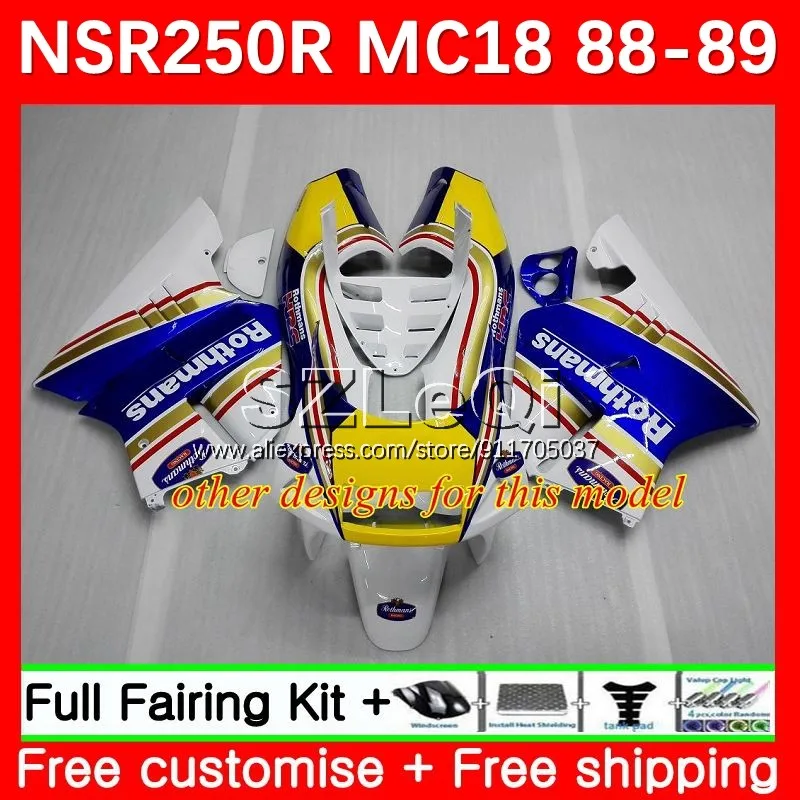 Body + Decal For HONDA NSR250 NS NSR 250 R RR 250R 23No.53 PGM2 White red MC16 MC18 NSR250R 88 89 NSR250RR 1988 1989 Fairing