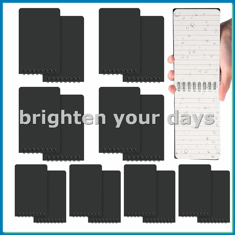 

16PCS Waterproof Notebook 3x5 All-Weather Spiral Pocket Notepad Write in the Rain Waterproof Notepad-A12I