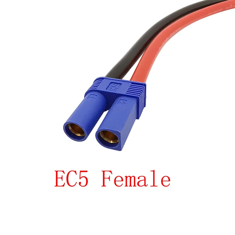 EC5 10AWG Silicone Cable EC5 Male Plug/Female Jack Pigtail Wire Connector for RC Battery Toys Pigtail Wire Length 15CM 30CM 50CM