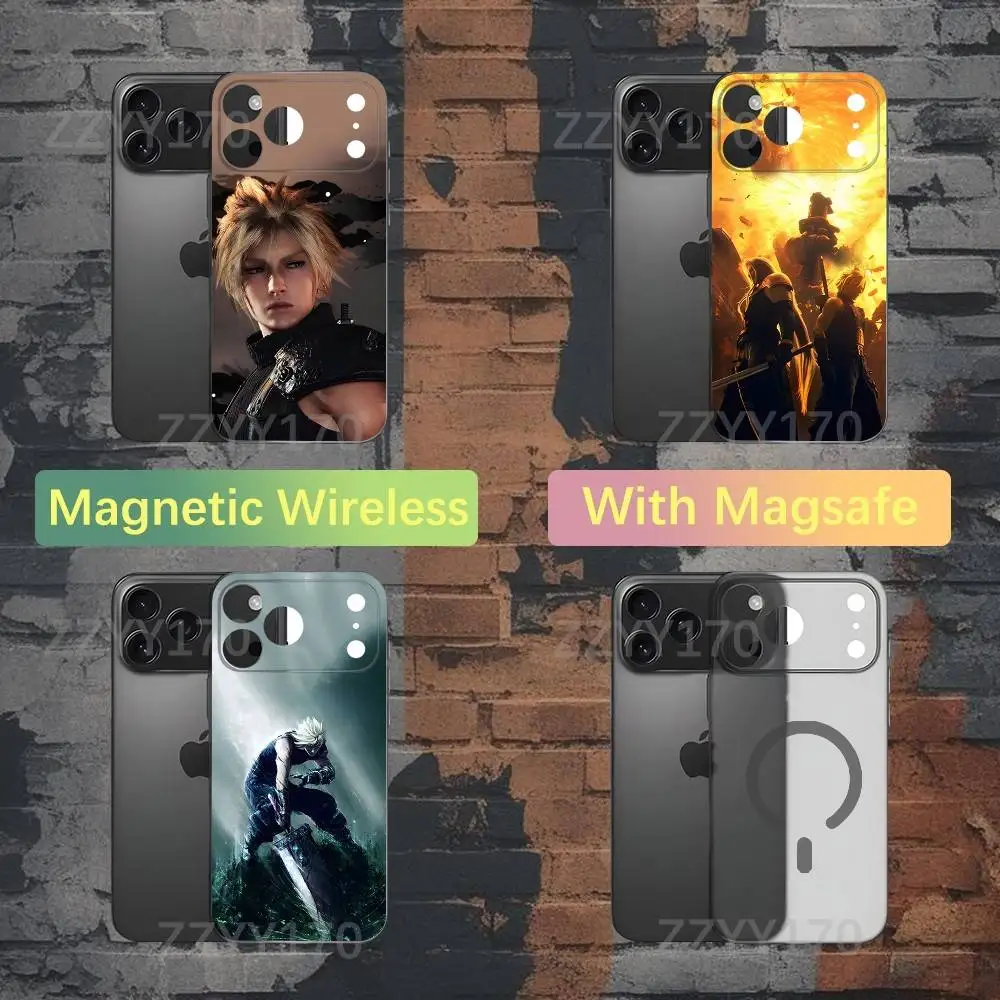 

Чехол для телефона Final Fantasy VII Cloud для iPhone 17,16,15,14,13,12,X,XS,Pro,Max,Plus,E,Air,Mini с Magsafe Magnetic Frosted Clear
