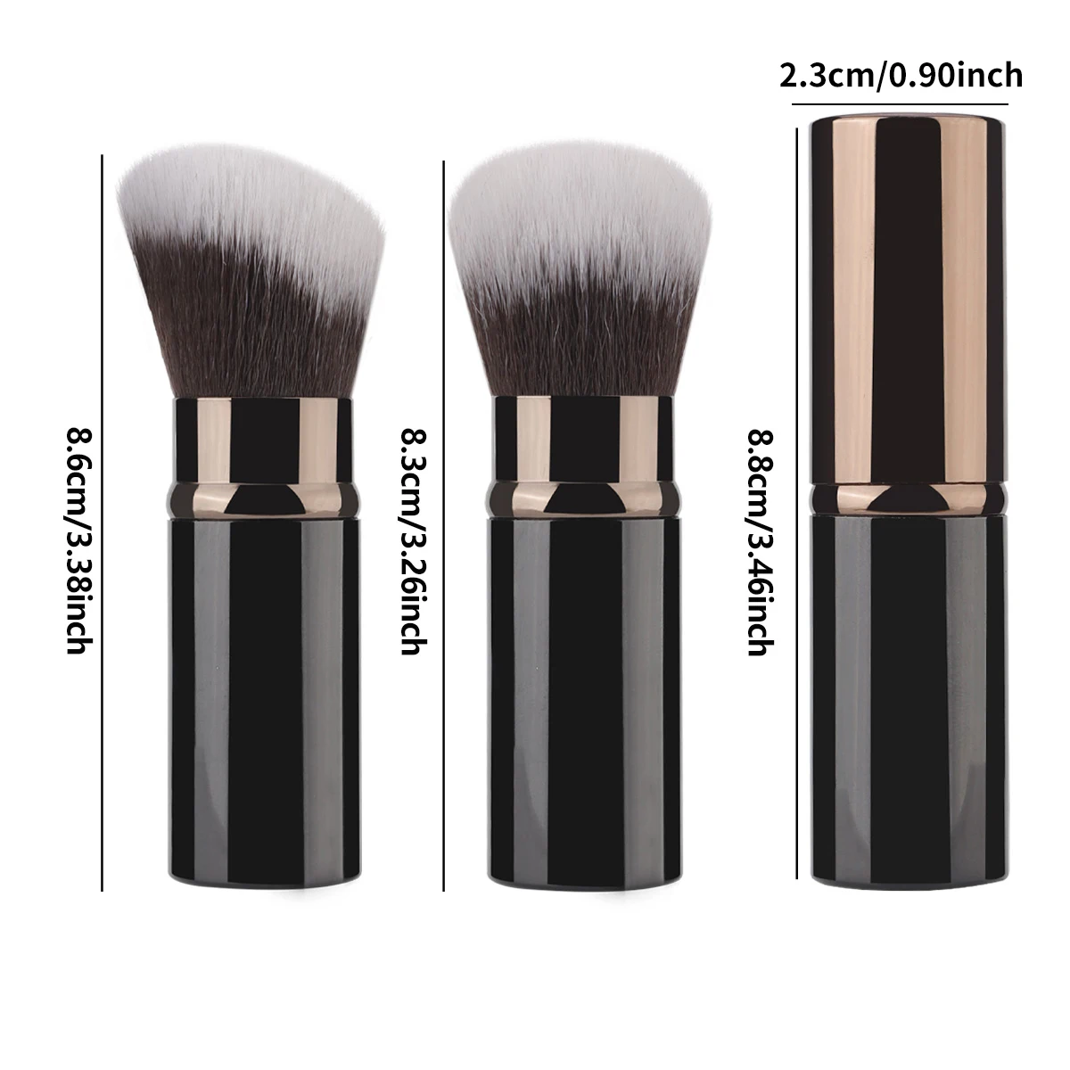 1pcs Portable Mini Retractable Makeup Brush Travel Loose Powder Brush Contour Brush Compact Multifunctional Dual Purpose Brush