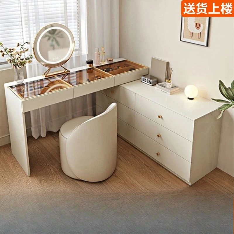 Corner integrated telescopic makeup bedroom ultra-thin dresser